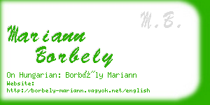 mariann borbely business card